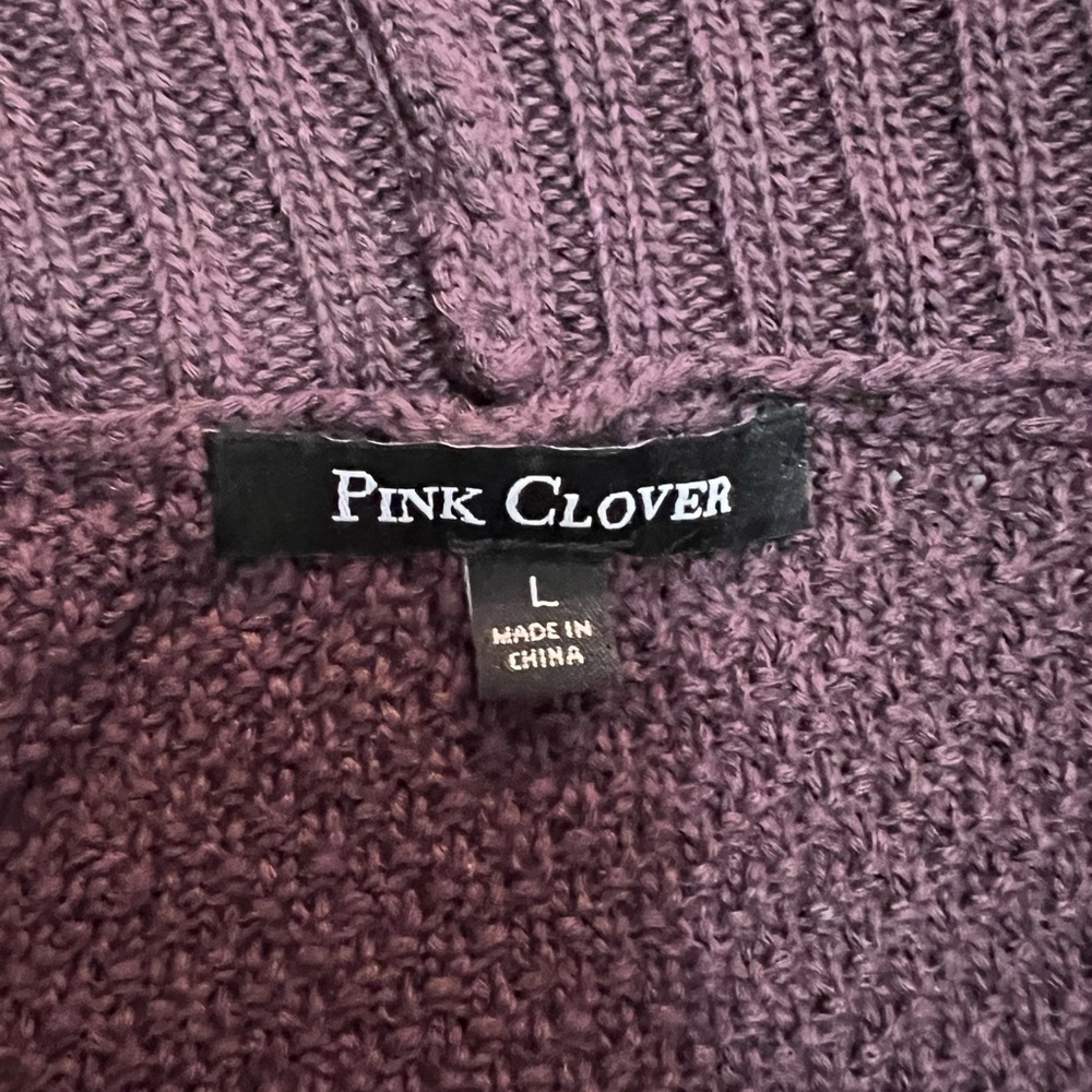 Pink Clover Plum Knit Cardigan - Picture 2 of 7